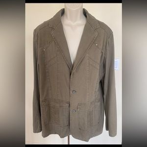 Stimuli Mens Olive Single Breasted Pockets Casual Sport Coat Blazer Jacket XXL